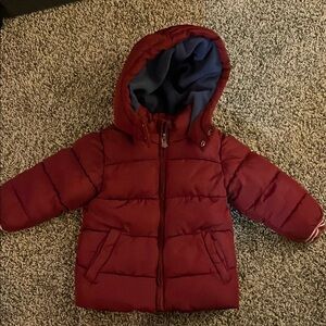 GAP Baby Boys Warm Burgundy Puffer Jacket